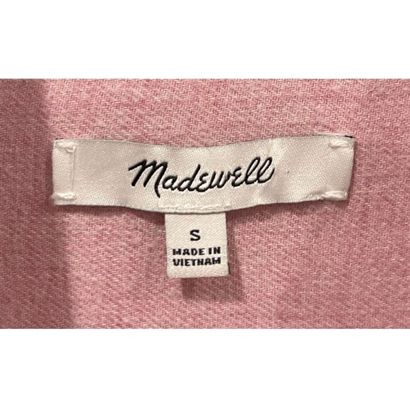 MADEWELL Ex-Boyfriend Button Back Pink Flannel Shirt - Picture 5 of 7